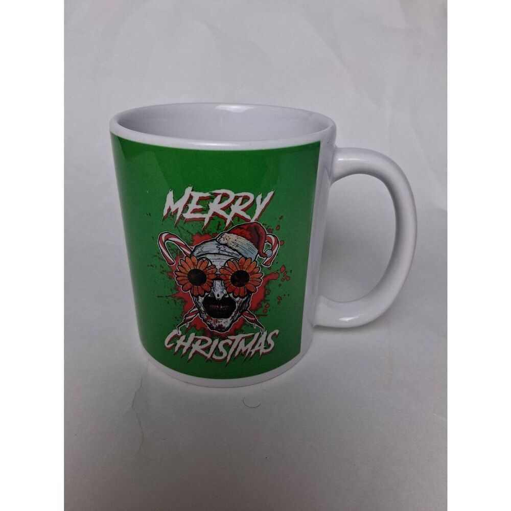 Art the Clown Merry Christmas Splatter Coffee Cup-Good Condition